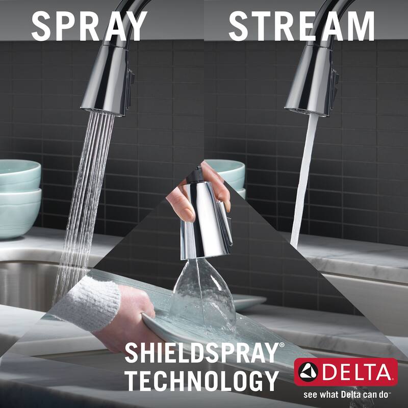 Delta Lenta Pull-Down Kitchen Faucet with On/Off Touch Activation,