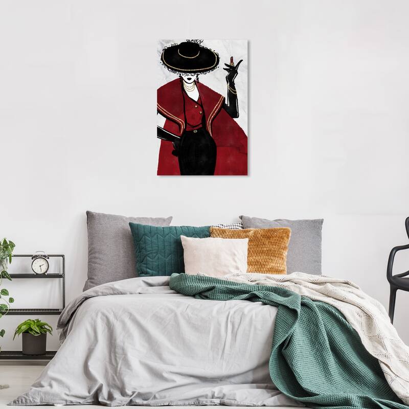 Wynwood Studio Canvas Fashion and Glam Cranberry Woman Red and Dark Red Glam Wall Art Canvas Print - 36 x 24