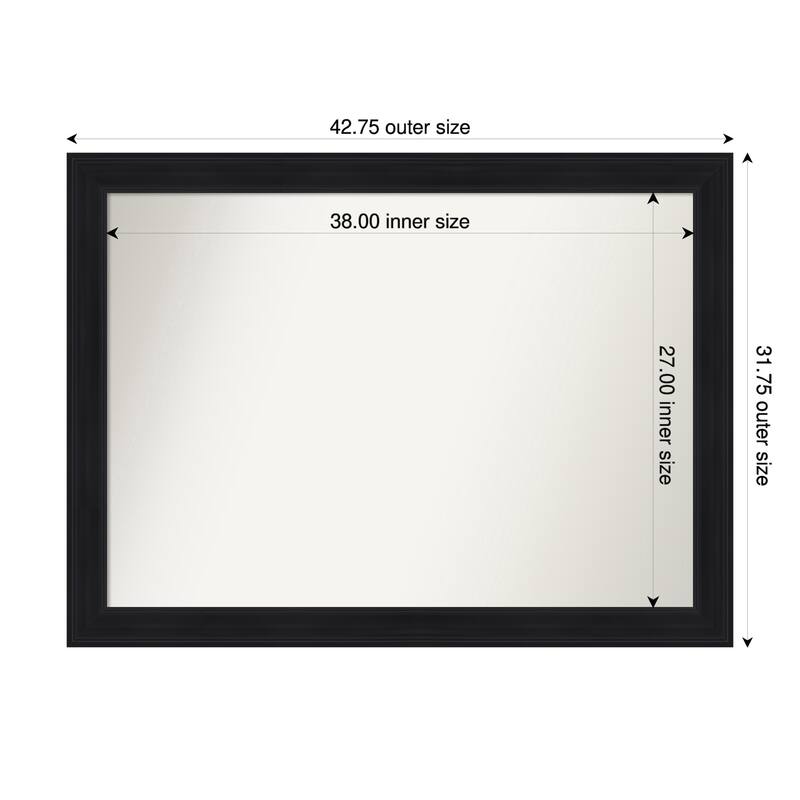 Abbey Black Non-Beveled Framed Wall Mirror - Abbey Black - 43 x 32 in