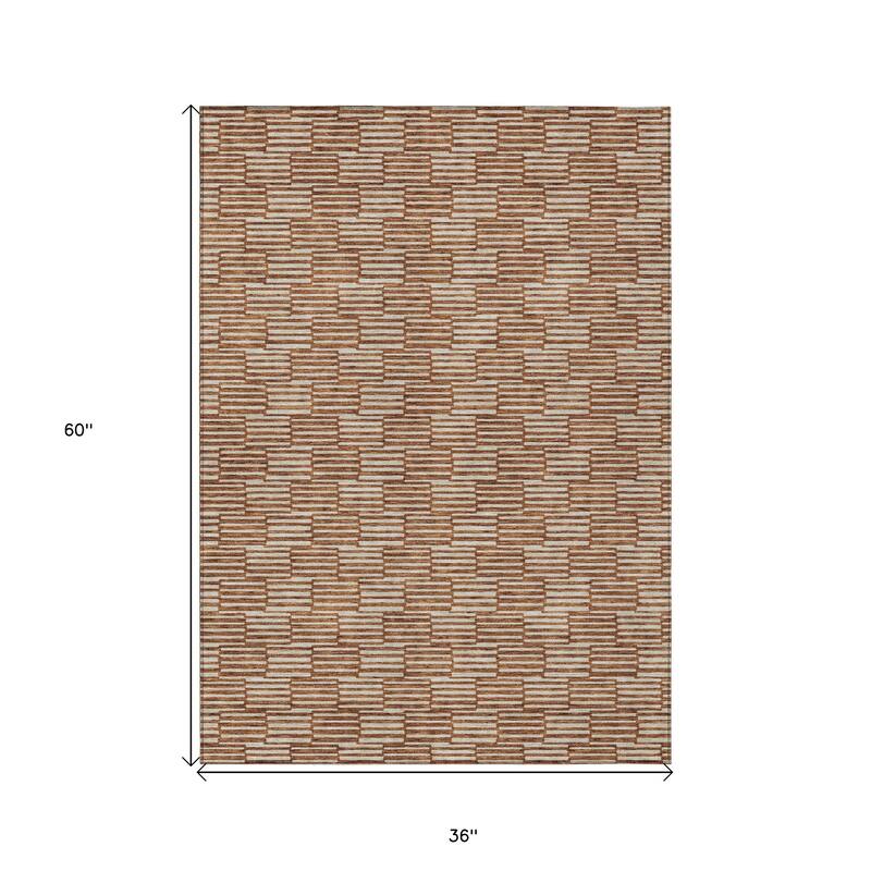 HomeRoots Geometric Transitional Rectangle Outdoor Rug