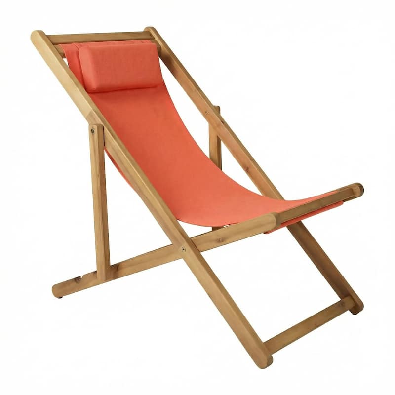 Adjustable Sling Chair Set with Sunbrella Fabric - Canvas Melon