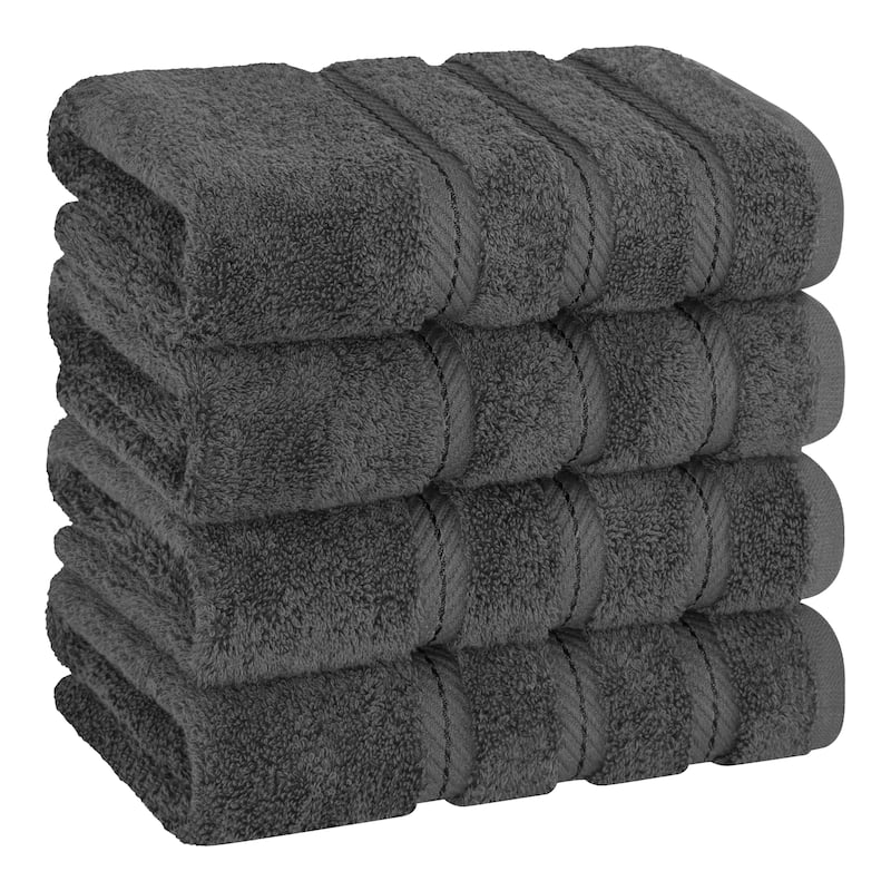 American Soft Linen 4-Piece Turkish Hand Towel Set - Grey