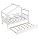 preview thumbnail 53 of 64, Pine Wood House Platform Bed with Trundle, Headboards - Creativity House Shape, Sturdy Build