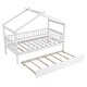 preview thumbnail 30 of 48, Twin Size Wooden House Bed Platform Bed With Twin Size Trundle,Solid Construction For Bedroom