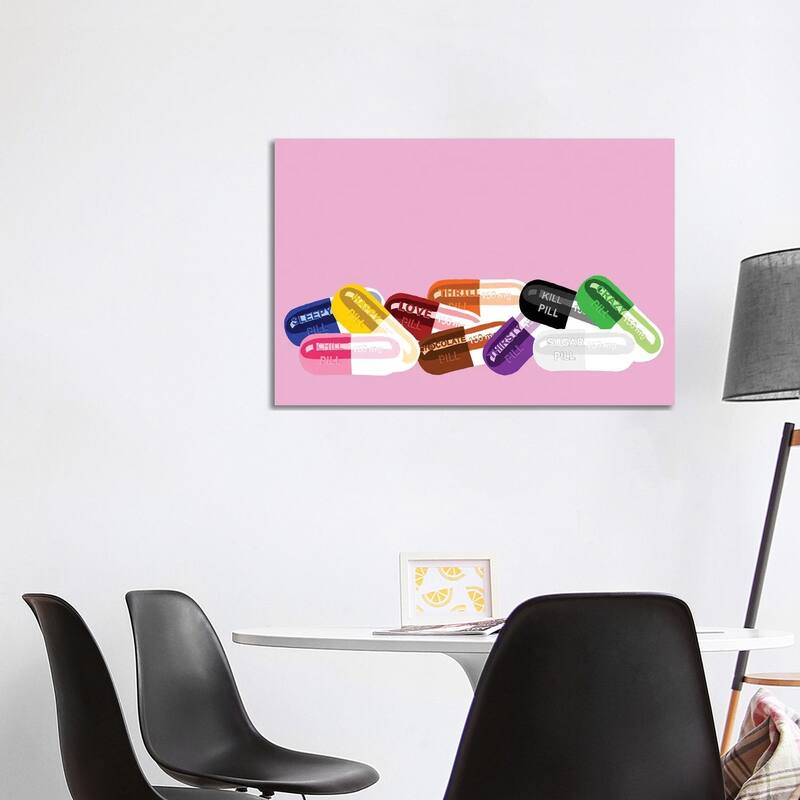 iCanvas "Chill Pill Party Pink" by Jaymie Metz Canvas Print - 26x40x1.5