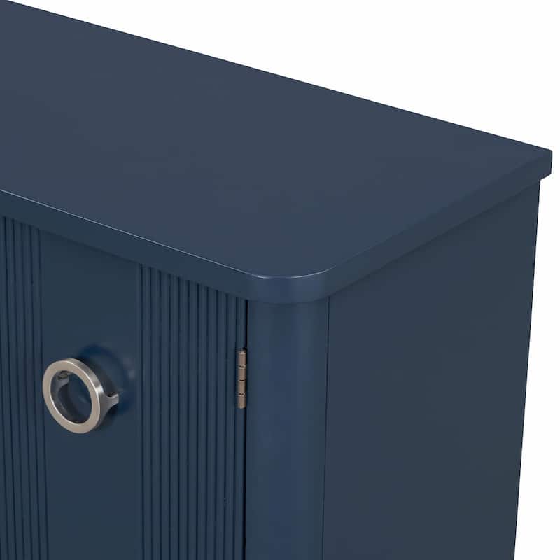 Fraxinus Mandschurica Cabinet with Three Acacia Solid Doors, Adjustable Shelves