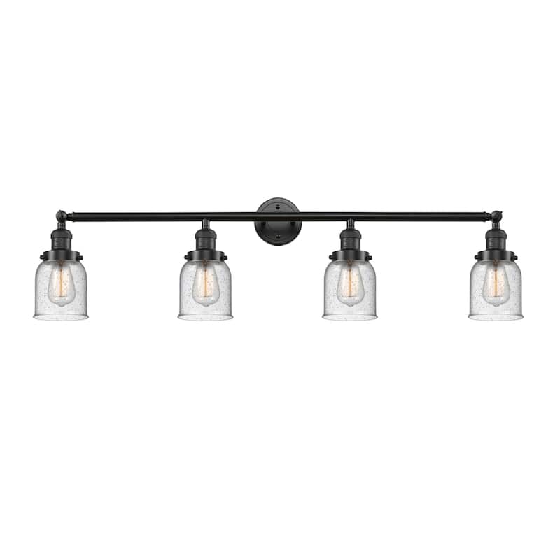 Innovations Lighting Small Bell 4 Light 43" Wide Bathroom Vanity Light - Oil Rubbed Bronze / Seedy