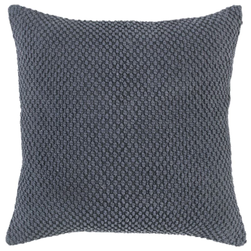 Rizzy Home Transitional Solid Light Texture Throw Pillow - Polyester - Dark Grey
