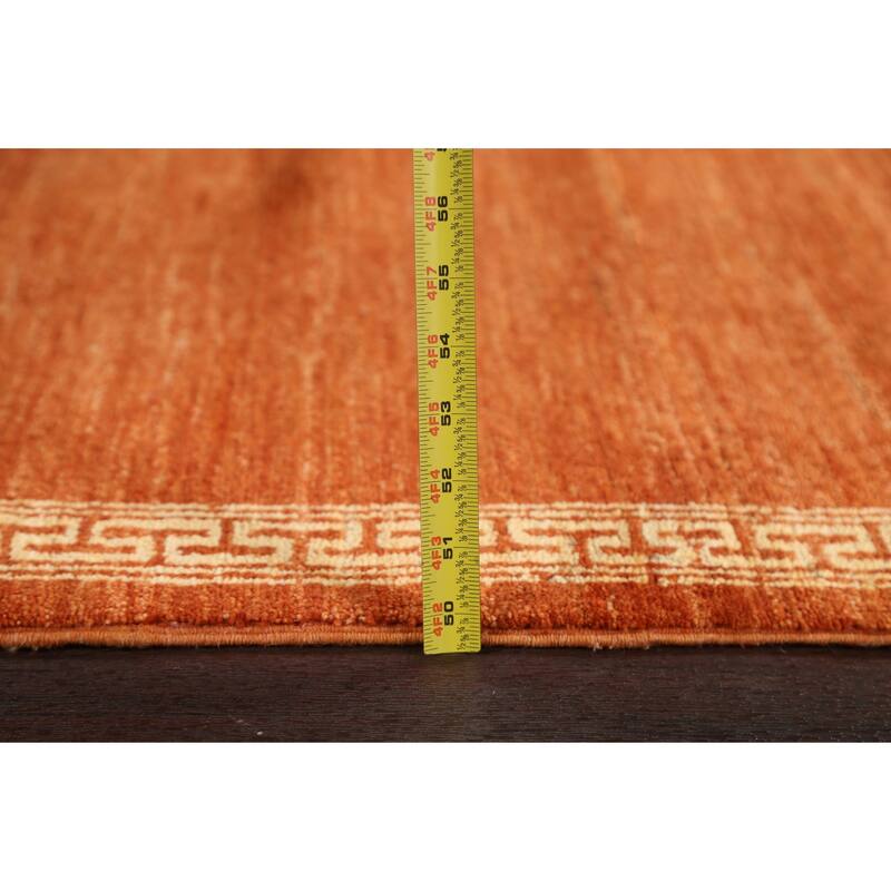 Orange Bordered Oriental Gabbeh Kashkoli Wool Runner Rug Hand-knotted - 2'8" x 8'11"