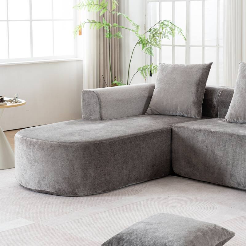 Modular Sectional Sofa with L-Shape Chaise,Cloud Sectional Modern Sleeper Couch with Deep Seat,Sponge Compression Sofas
