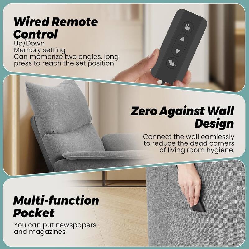 Electric Power Lift Recliner Rocking Sofa Chair with Remote for Living Room