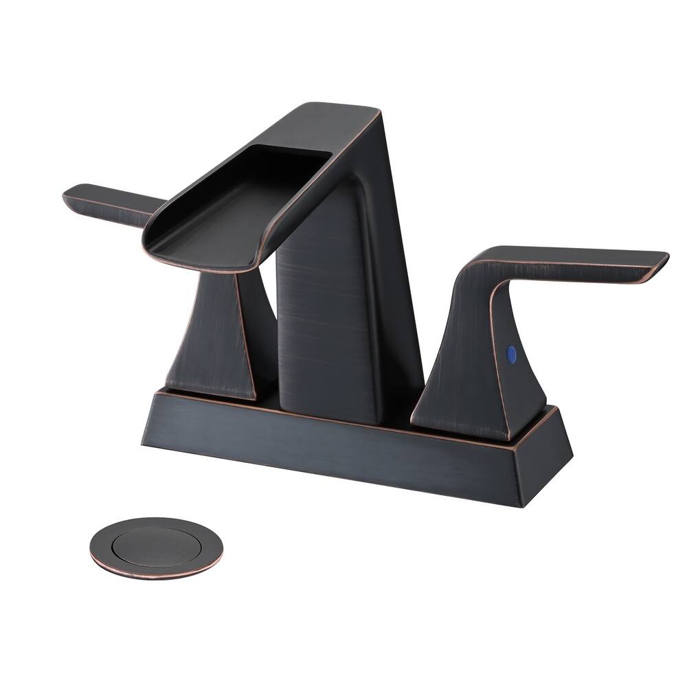 PROOX 4 in Centerset Bathroom Waterfall Faucet with Drain Assembly