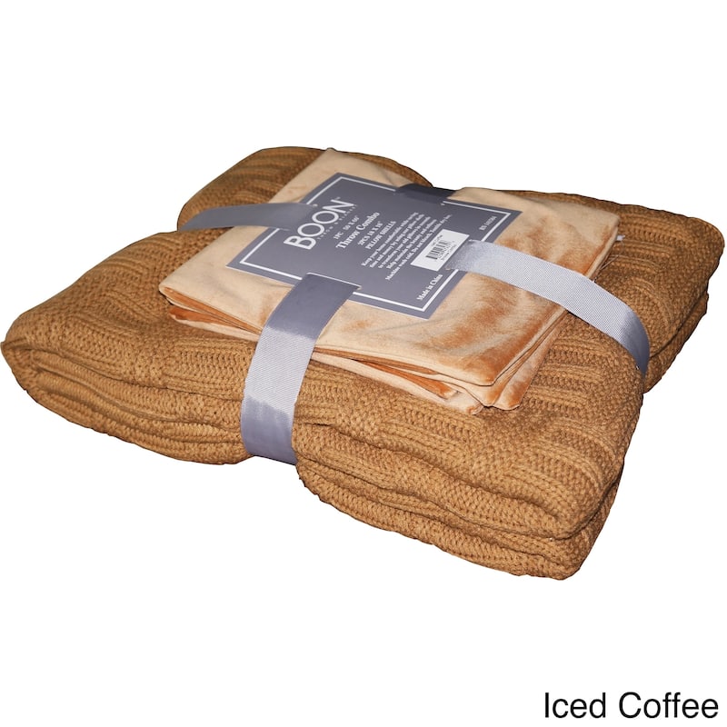 EZ Match Brooke Cable Knitted Throw Combo
