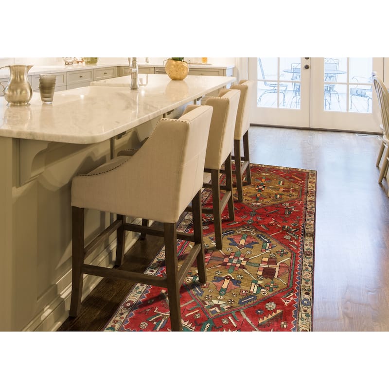 Fine Vintage Distressed Ghani Red/Brown Runner - 2'11" x 7'3"