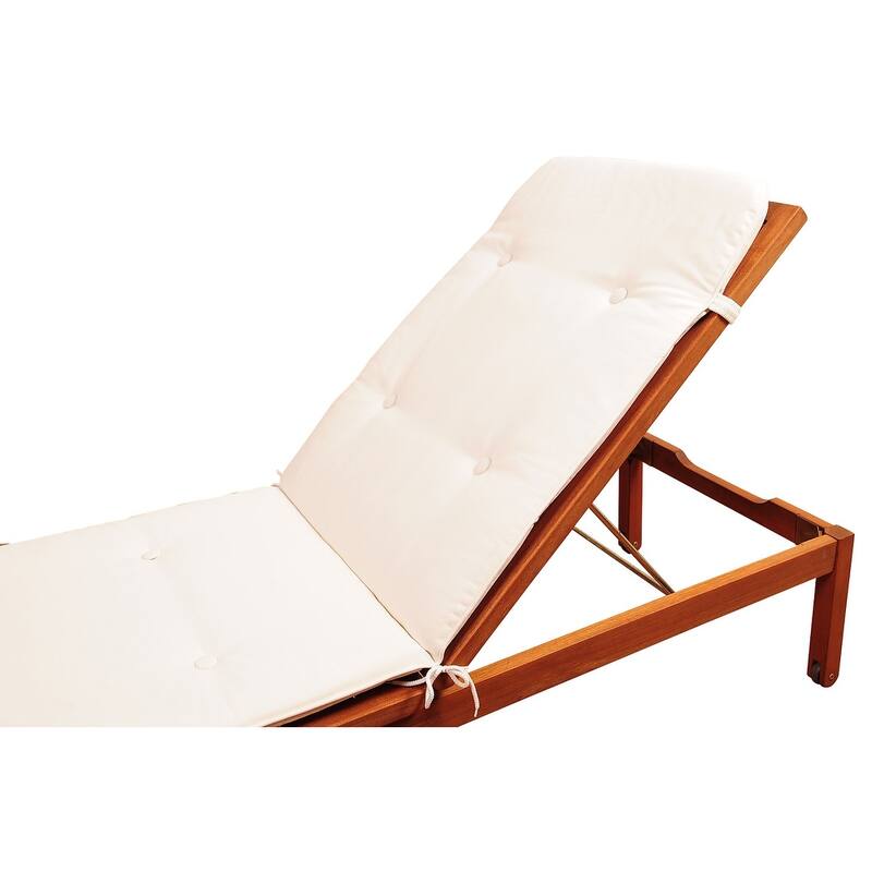 Amazonia Washburn 2-Piece Outdoor Chaise Lounger Lounge Chair Set with White Cushions