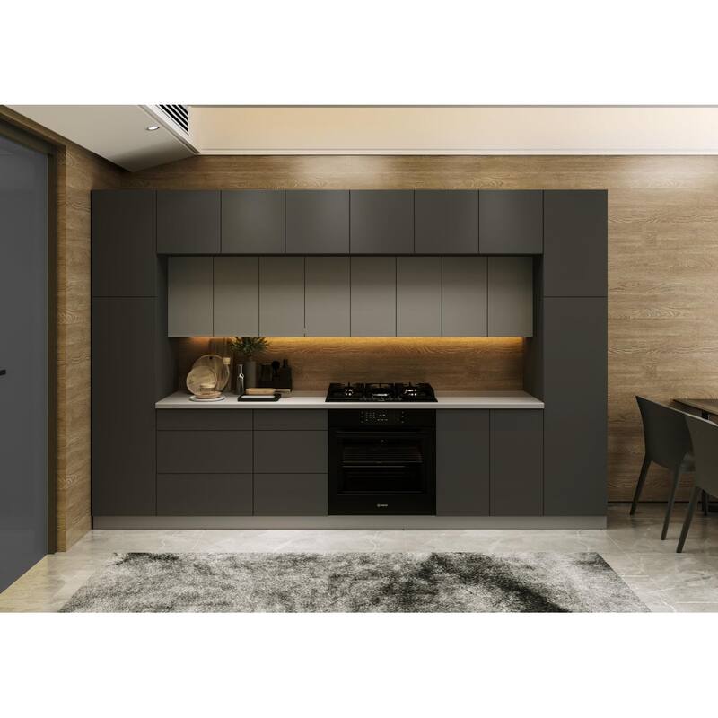 Kitchen Luxe Collection Gray & Black Color Base Size 12Ft Wide - 143x24