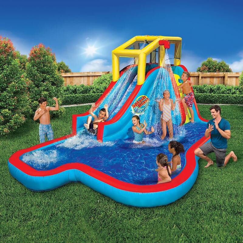Banzai Slide N Soak Splash Park Inflatable Outdoor Kids Play Center (2 Pack) - 40.5
