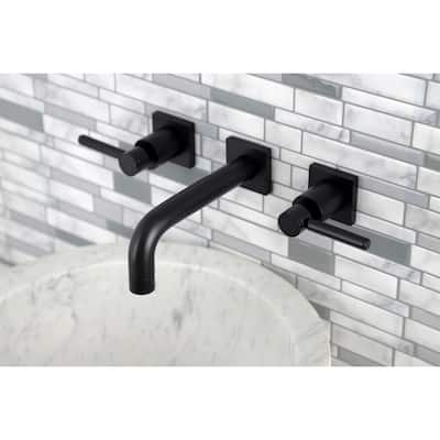 Kingston Brass Concord Two-Handle 3-Hole Wall Mount Bathroom Faucet