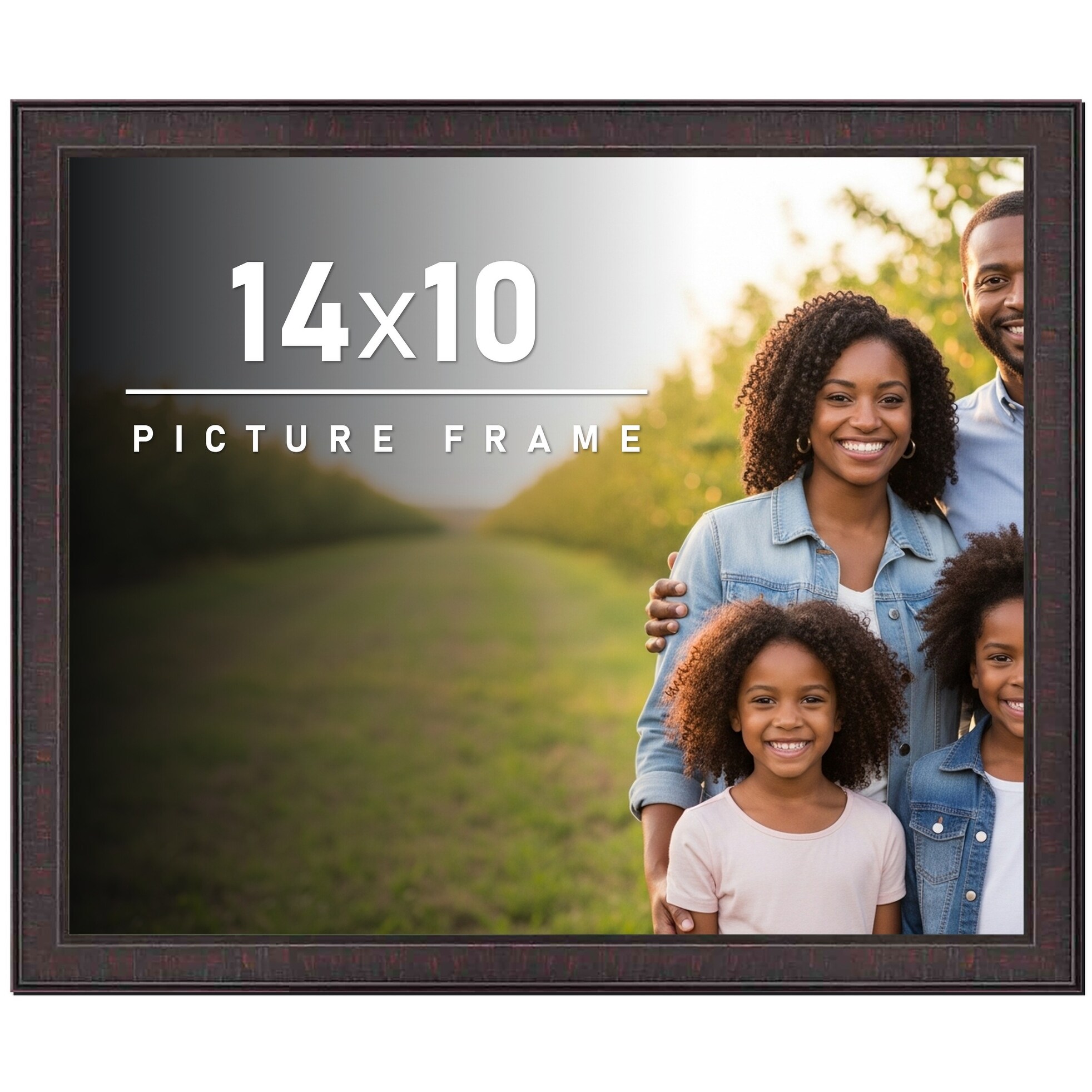 14x10 Frame Brown Solid Wood Picture Frame - Complete Modern Photo