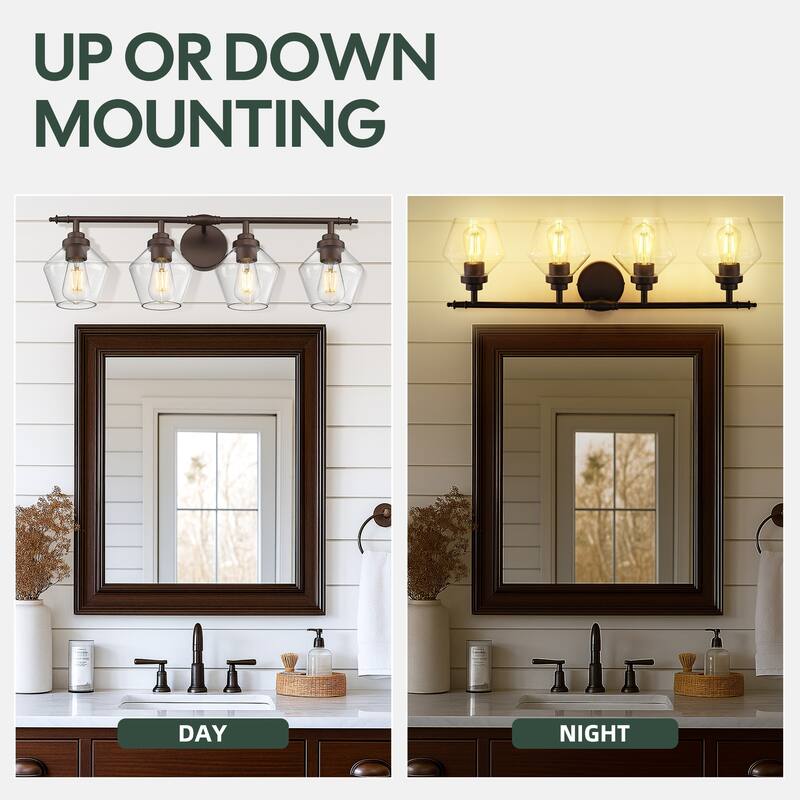 3/4-Light Modern Bathroom Vanity Light