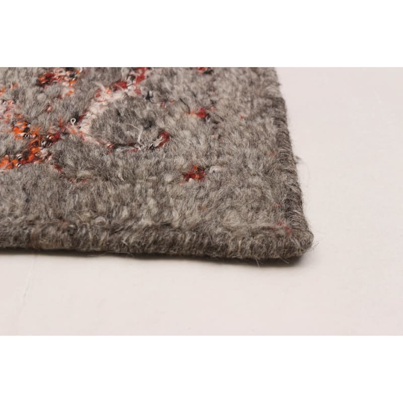 ECARPETGALLERY Hand-knotted Tangier Taupe Viscose, Wool Rug - 5'3 x 7'6