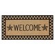preview thumbnail 2 of 3, Black Check Stars Coir Welcome Rug Rect 17x36