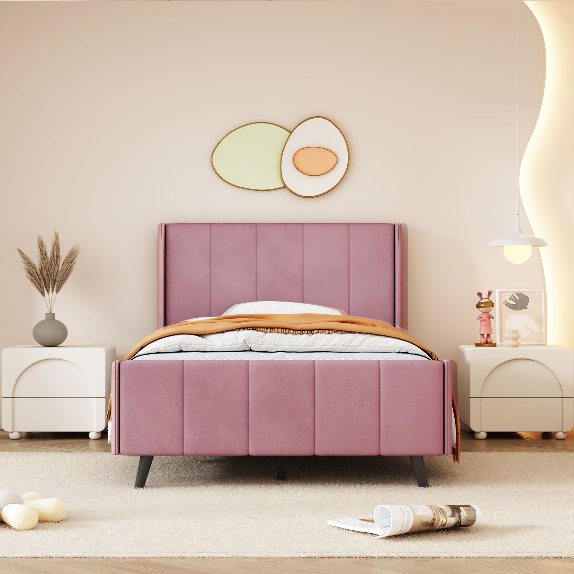 Single wingback bed store
