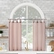 preview thumbnail 7 of 8, Archaeo Washed Cotton Twist Tab Cafe Curtain Pair Rose Quartz - 52" x 36"