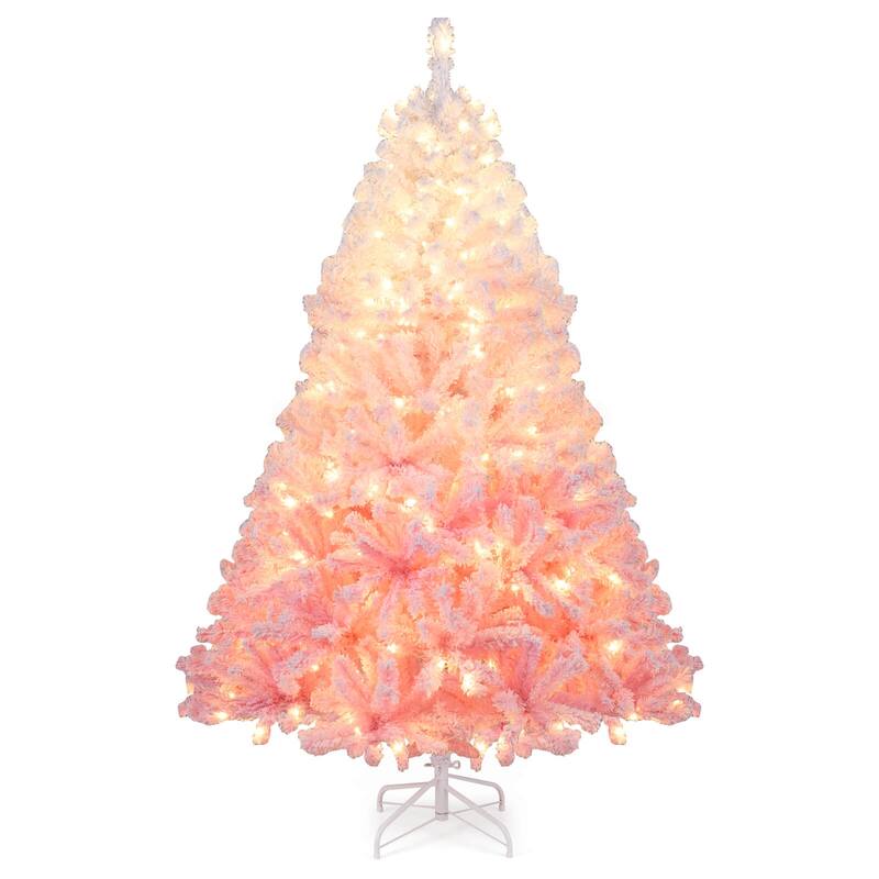 Costway 5/6/7/8 FT Artificial Christmas Tree with 180/250/350/470 Warm - See Details