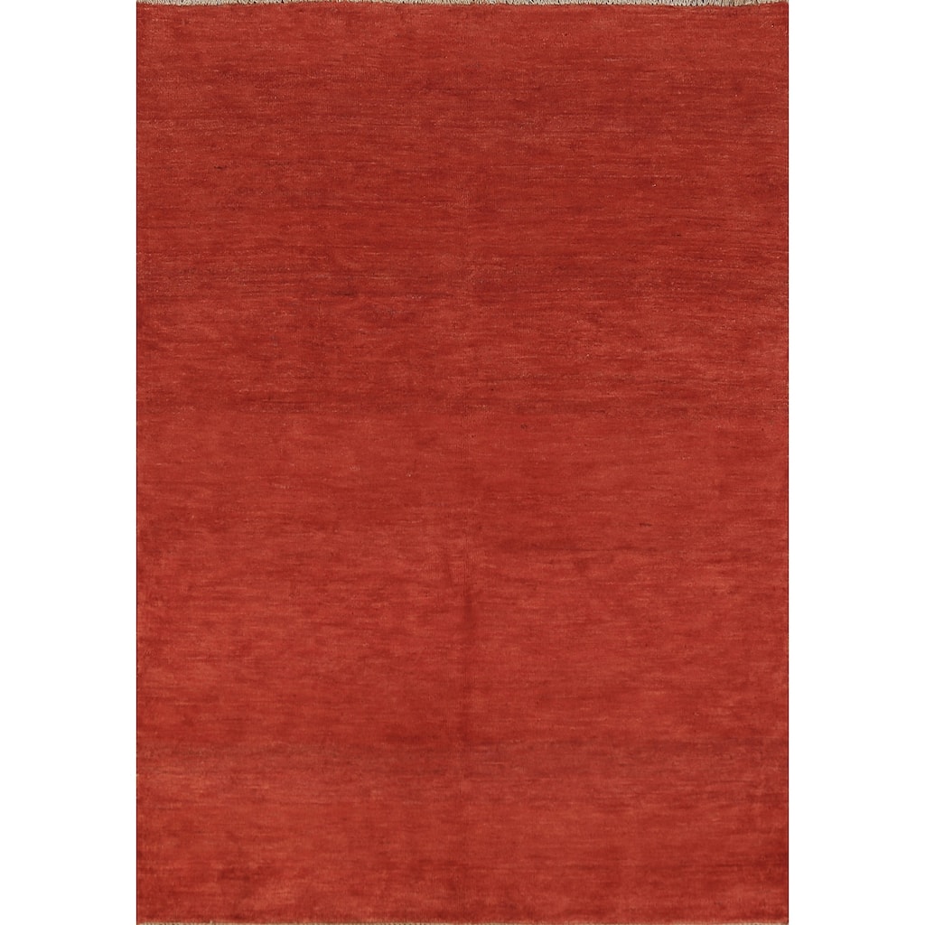 Gabbeh Modern Rug Hand-Knotted Bedroom Wool Carpet - 3'11" x 6'0"