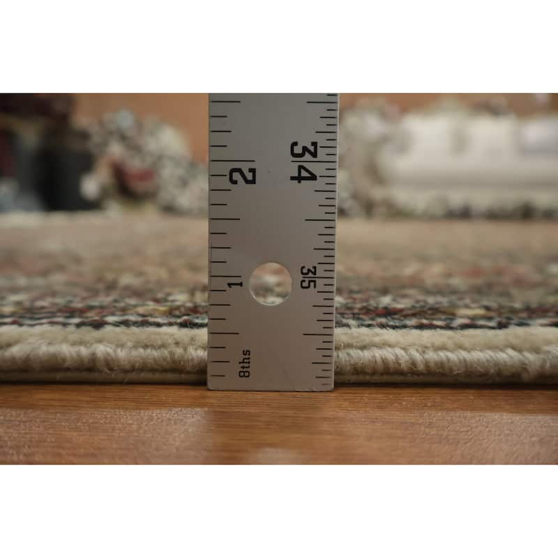 Hand Knotted Oriental 100% Wool Carpet Traditional Geometric Beige & Ivories Tabriz-Mahi Area Rug - 6' 5'' X 9' 9''