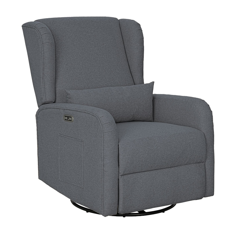 Madison Park Candace Power Recliner 3-in-1 with Swivel, Glider, USB Ports