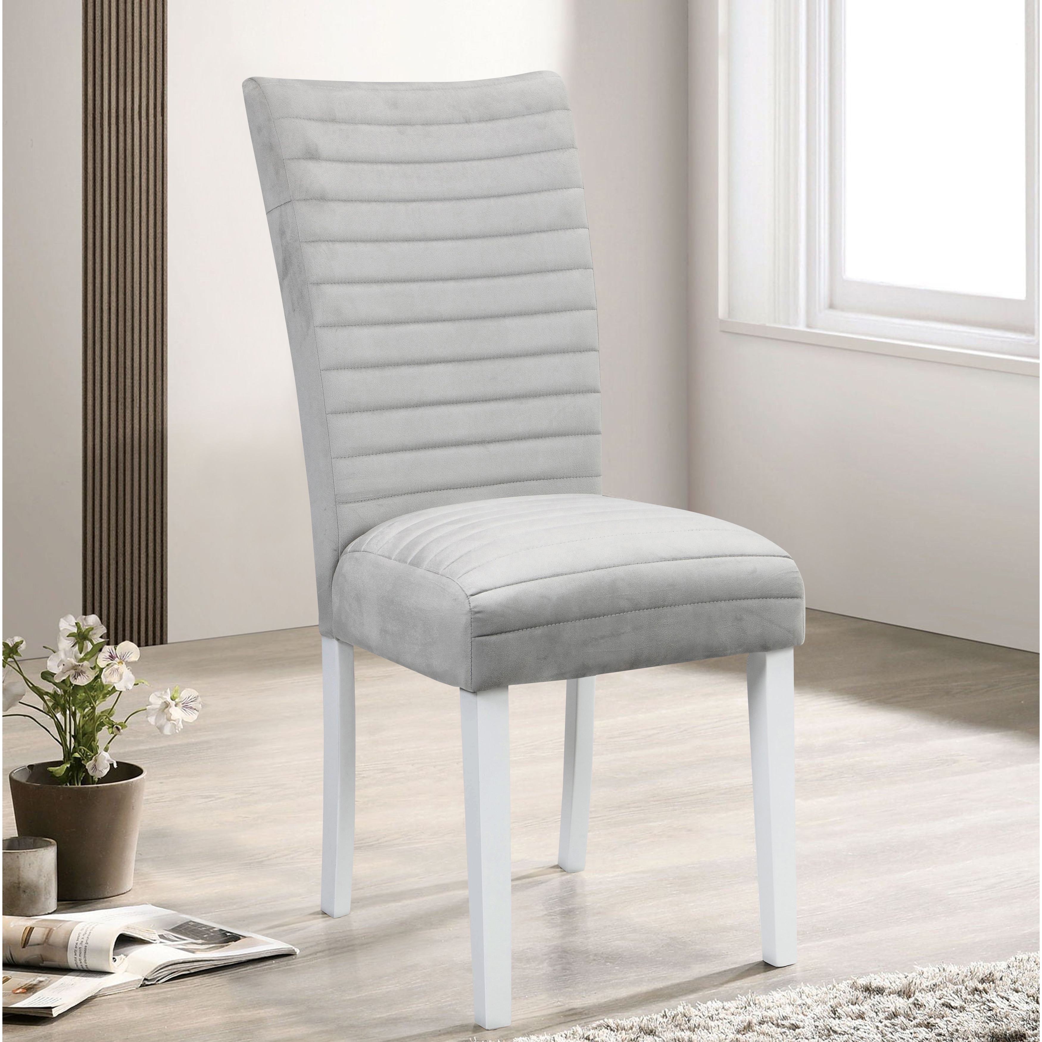 Staccato Grey and White Upholstered Counter Height Stools (Set of 2)