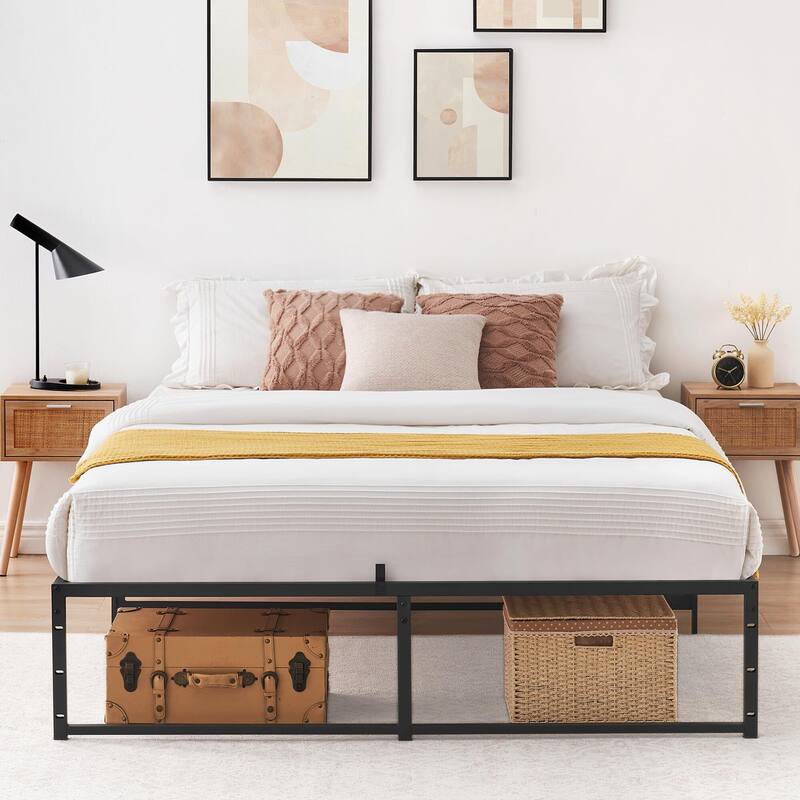 Bed Frame , No Box Spring Needed, with 14 inch Storage, Load Up to 800Lbs - Full