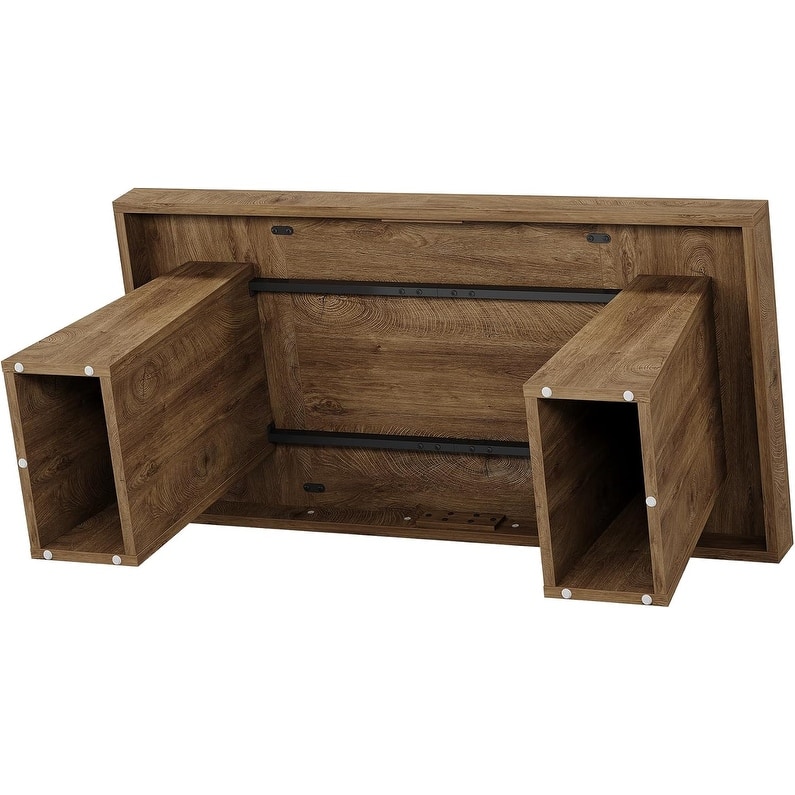 55" Executive Desk, Mid-Century Modern Wood Home Office Desk