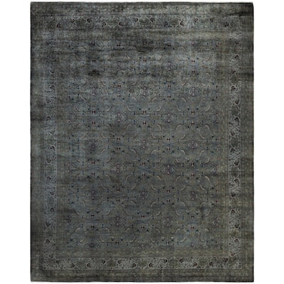 Overdyed One-of-a-Kind Hand-Knotted Area Rug - Gray - 8' 3" x 10' 1"