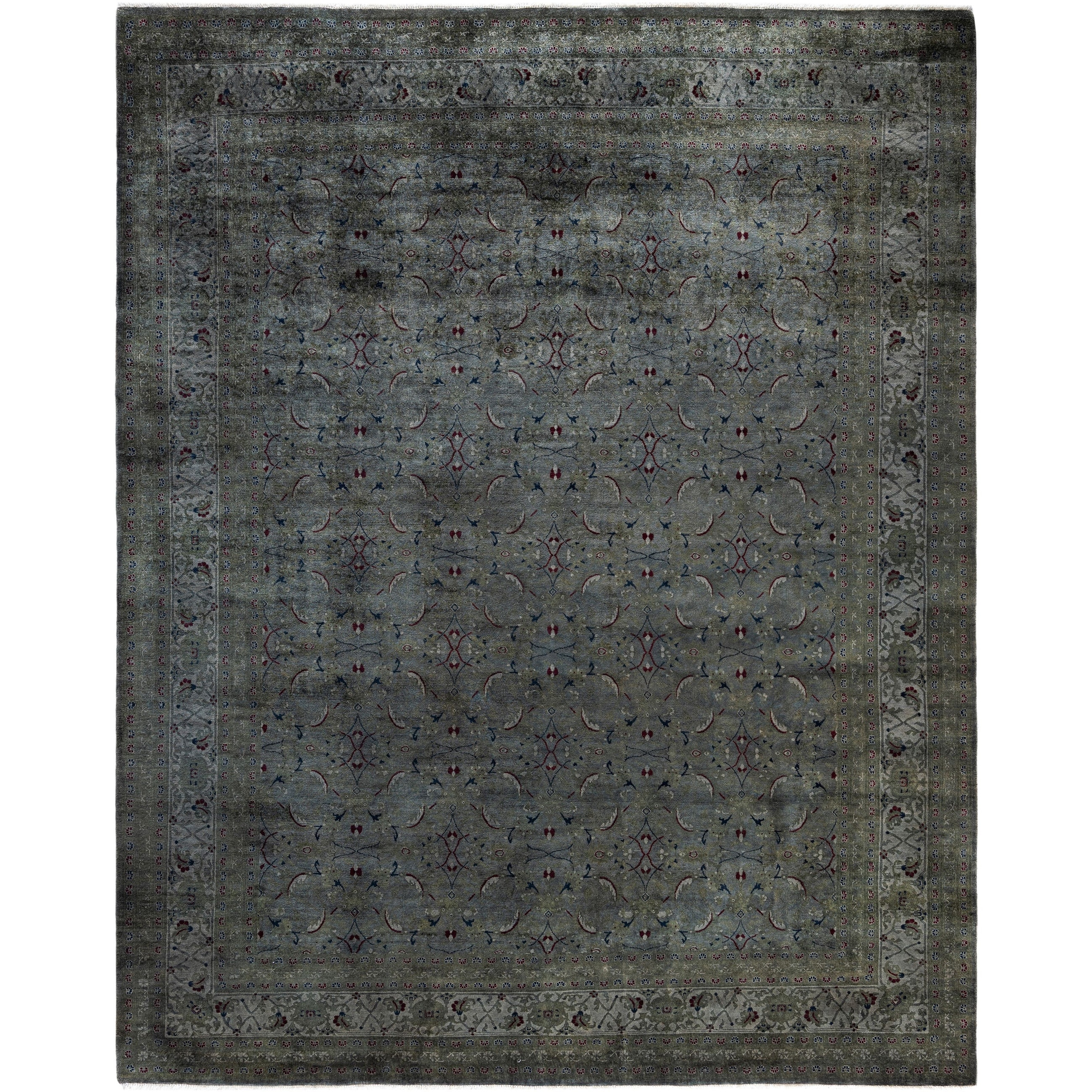 Overdyed One-of-a-Kind Hand-Knotted Area Rug - Gray - 8' 3" x 10' 1"