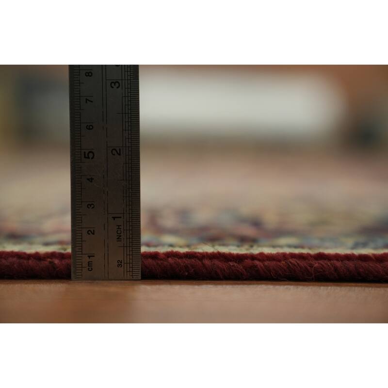Hand Knotted Oriental 100% Wool Carpet Traditional Floral Red Kashan Area Rug - 9' 11'' X 6' 6''