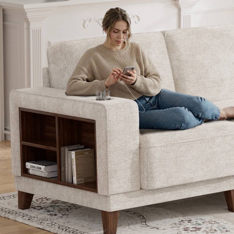 Transitional Modular Storage Sectional with Ottoman