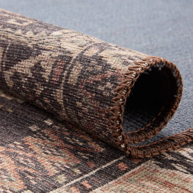 Minerva Machine Washable Tribal Area Rug