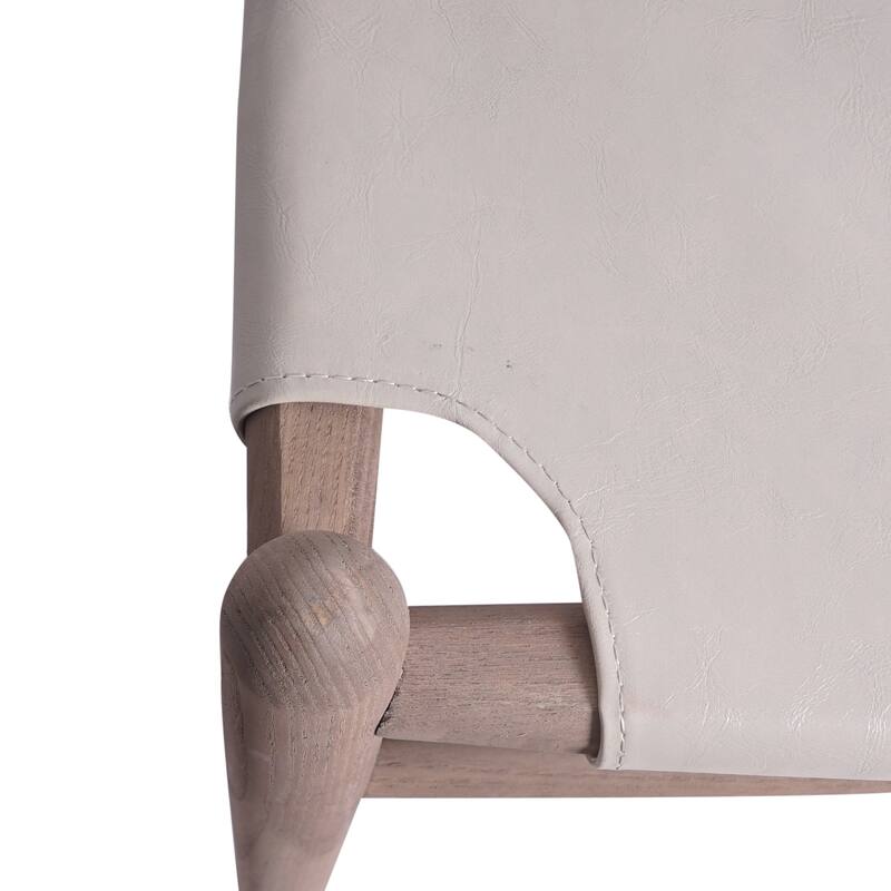 Roomfitters Mid-Century Accent Chair with Curved Backrest and Faux Leather Seat, Elegant Dining Seating