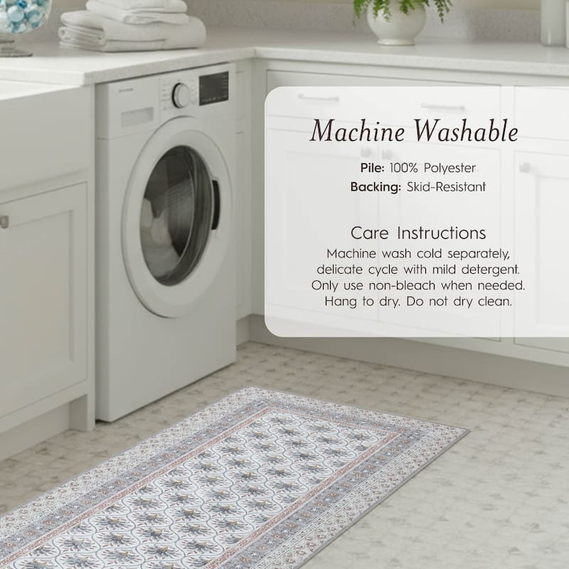 Laura Ashley Imagine Printed Chenille Washable Non-Slip Rugs