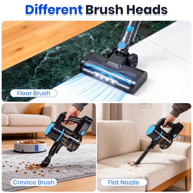 Cordless Vacuum Cleaner, Stick Vac, Powerful Suction, Rechargeable, Lightweight, and Versatile for Carpet, Hard Floor, Pet Hair