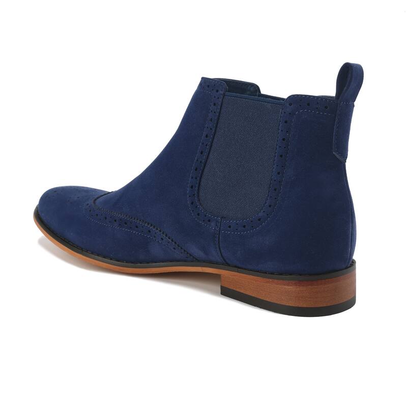 Gino Vitale Mens Slip On Wing Tip Chelsea Boots  