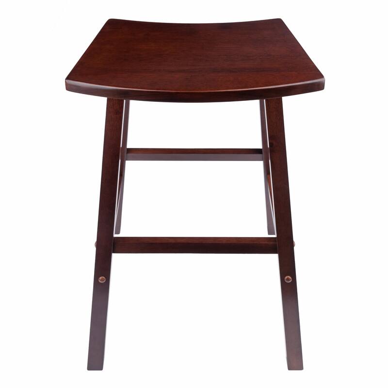 Fan Shape Bar Stool, Walnut - 28.6"H x 19.6"W x 15.7"D
