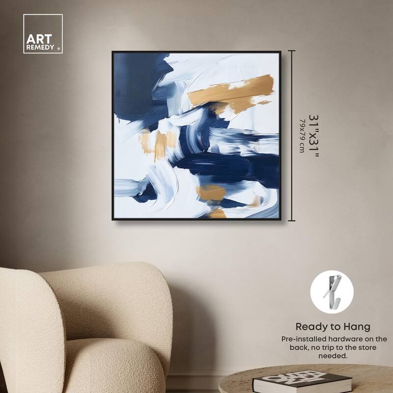 Azure and Gold Canvas by Art Remedy