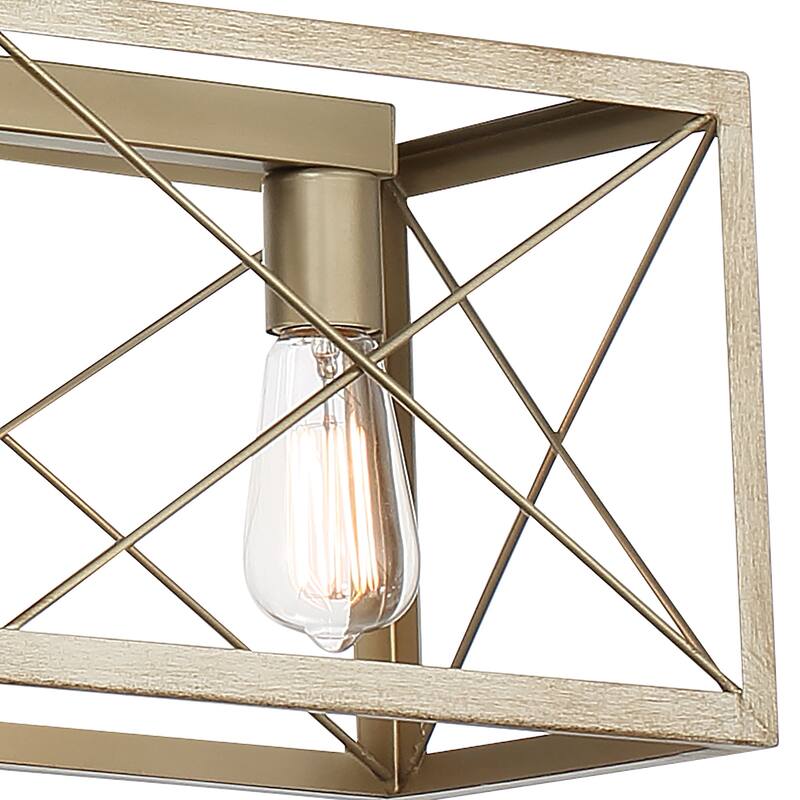 Kiro 7-light Farmhouse 48In Linear Chandelier Rectangle Dining Lights with UL - 48'' W x 7.78'' D x 11'' H