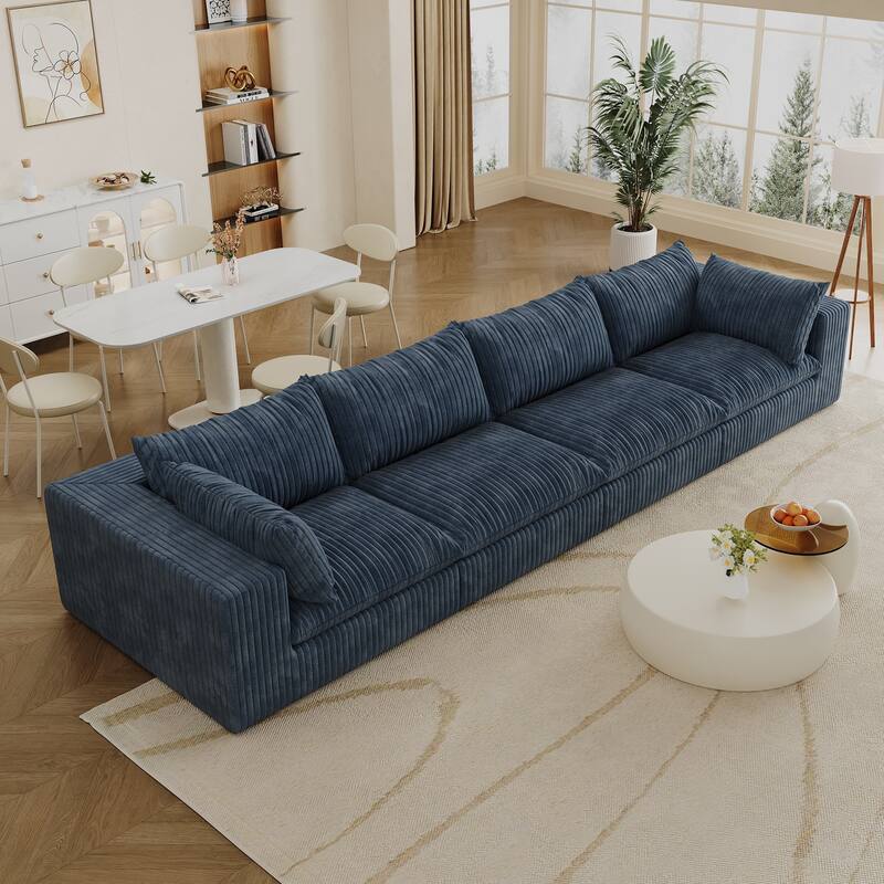 Corduroy Deep Seat Modular Sofa with Removable Down Fill Cushions