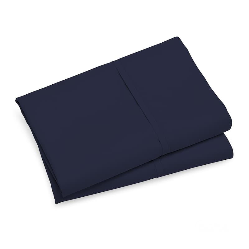 Purity Home Organic 100% Cotton Ultra-Light Percale Pillowcase Set - King - Navy