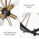 preview thumbnail 6 of 8, Modern 6-Light Black Gold Starburst Chandelier Orb Pendant Lights for Dining Room - 18" W x 20.5" H